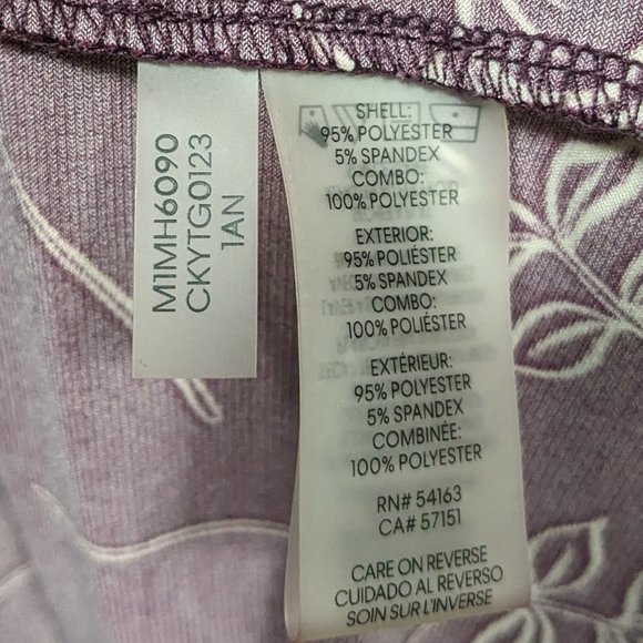 Calvin Klein Burgundy/Plum Floral V-neck Blouse - Picture 6 of 8